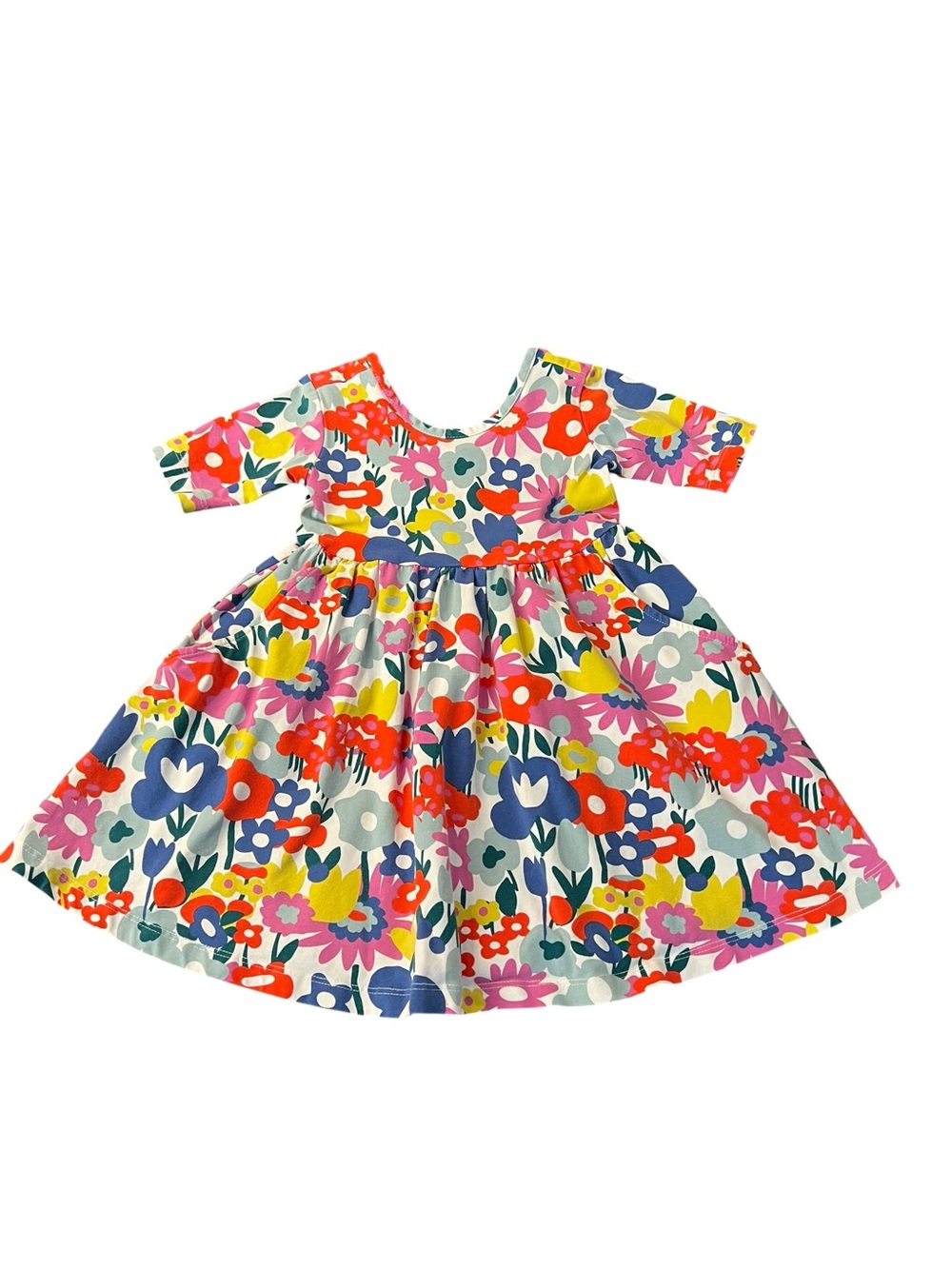 Hanna Andersson Bright Floral Dress in Red, Blue, Yellow, Pink, Green Size 3T